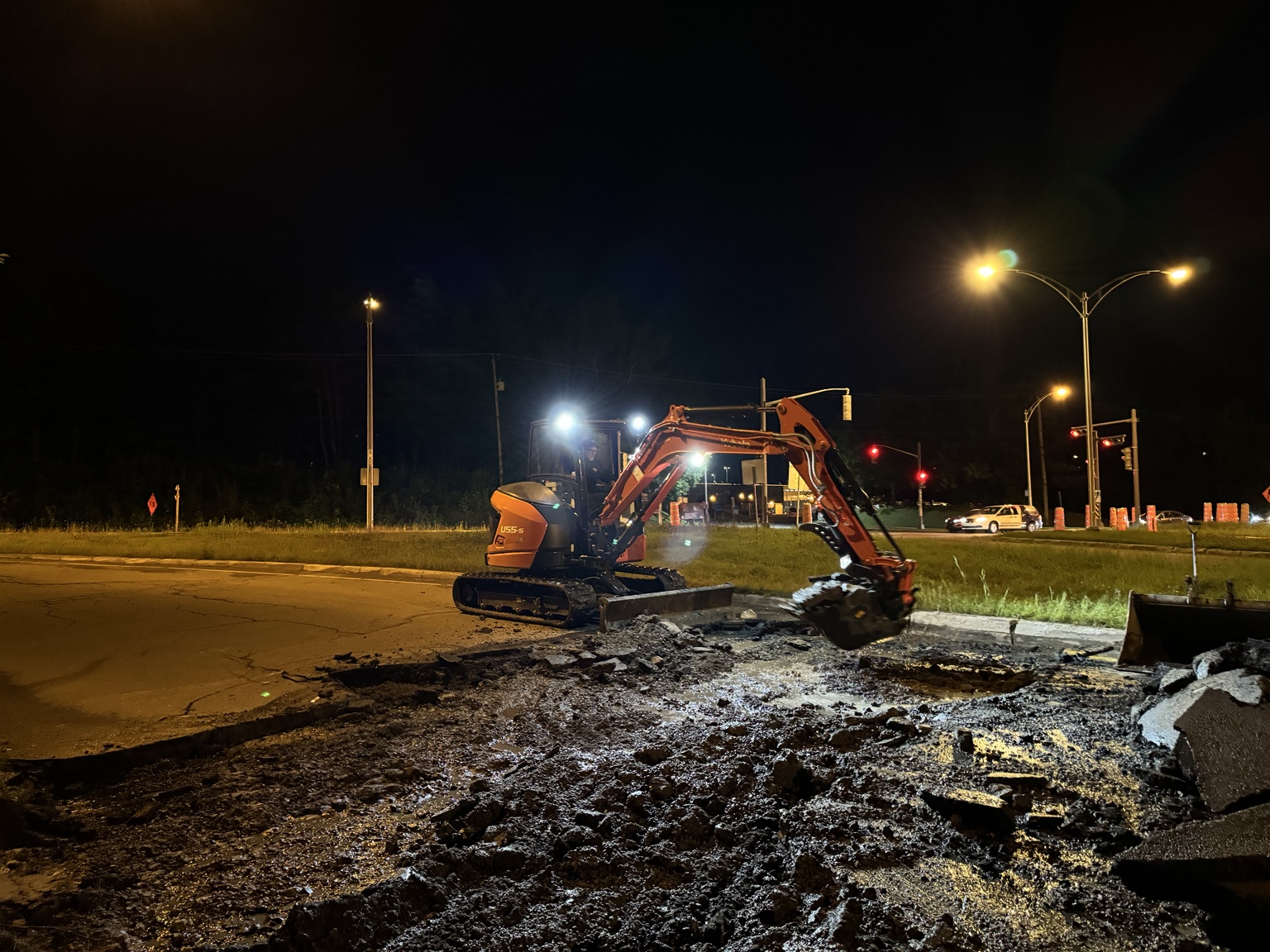 Travaux de nuit - projet Prison d’Orsainville